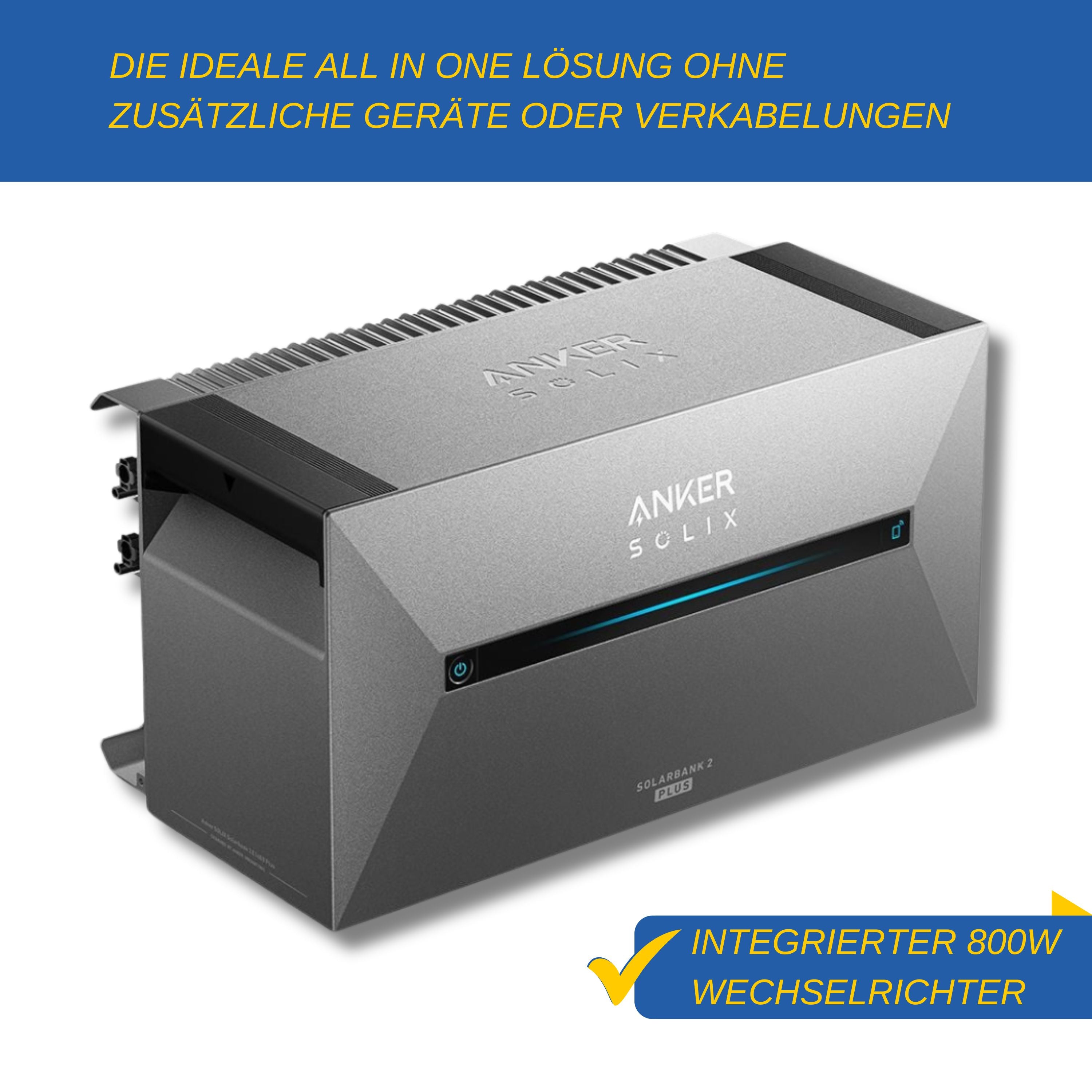 Anker SOLIX Solarbank 2 E1600 Plus 1,6kWh AIO Akkuspeicher für Balkonkraftwerk