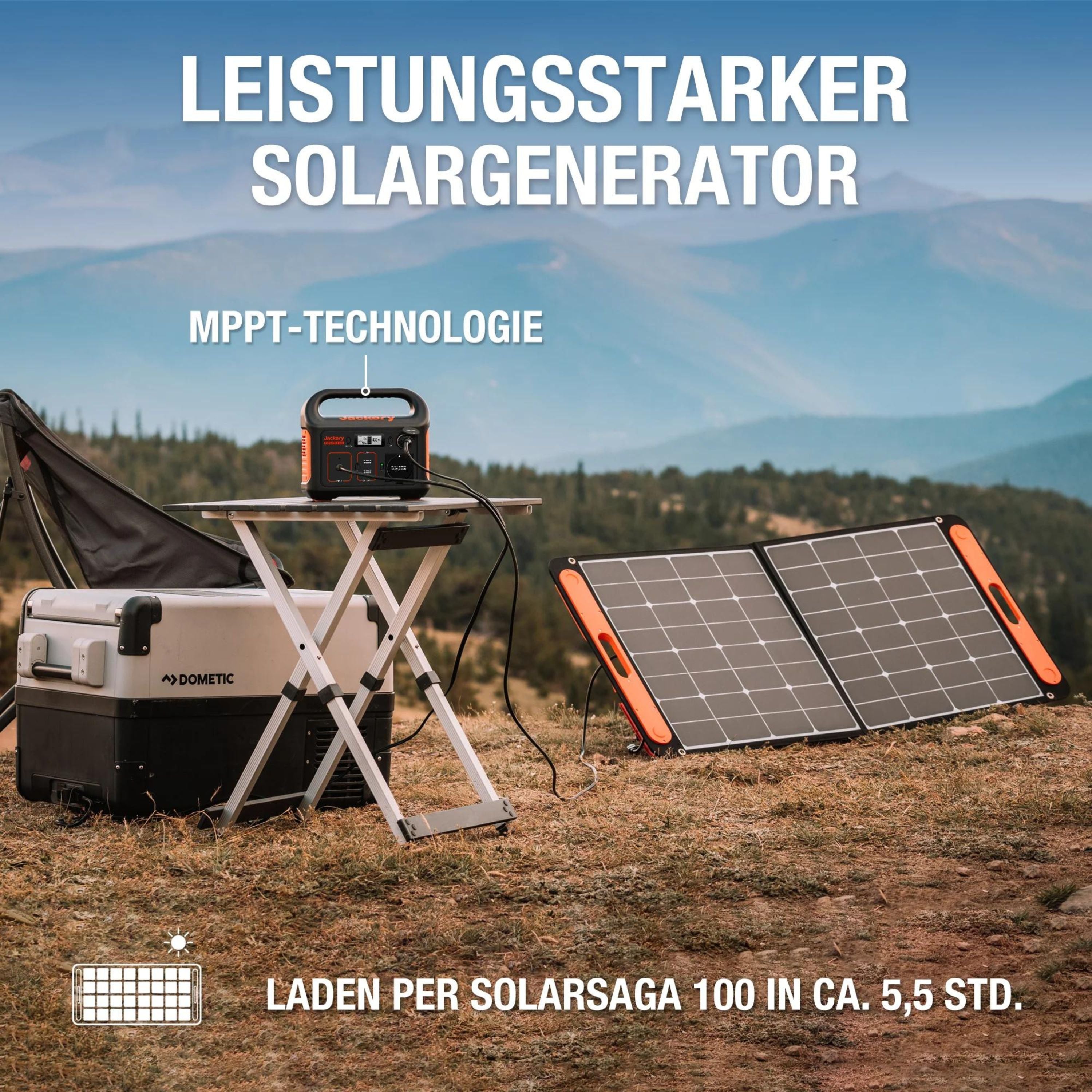 Jackery Explorer 500 Set - Tragbare Powerstation mit Saga 100W Solarpanel - SUNPOWER4U