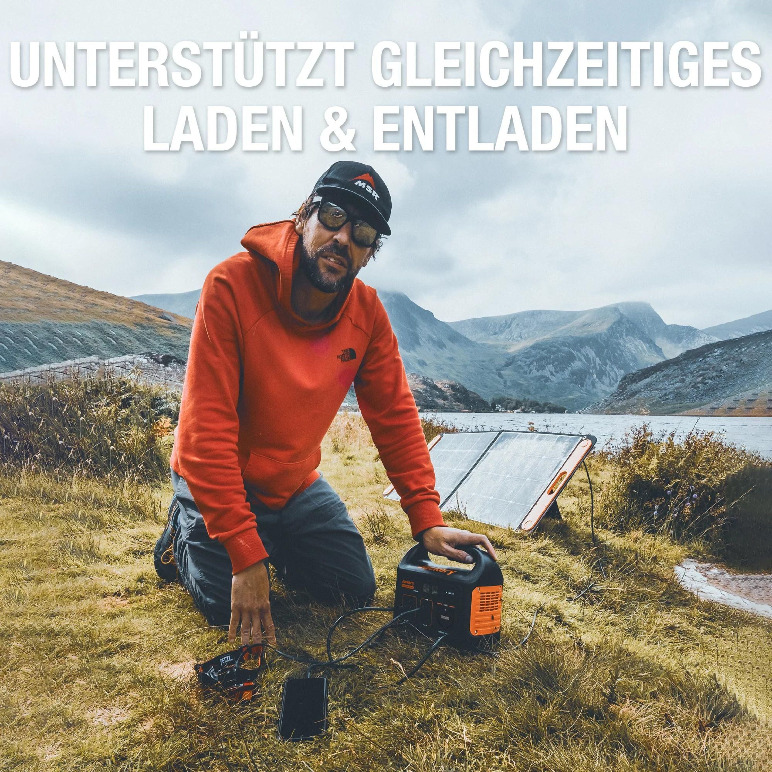 Jackery Explorer 500 Set - Tragbare Powerstation mit Saga 100W Solarpanel - SUNPOWER4U