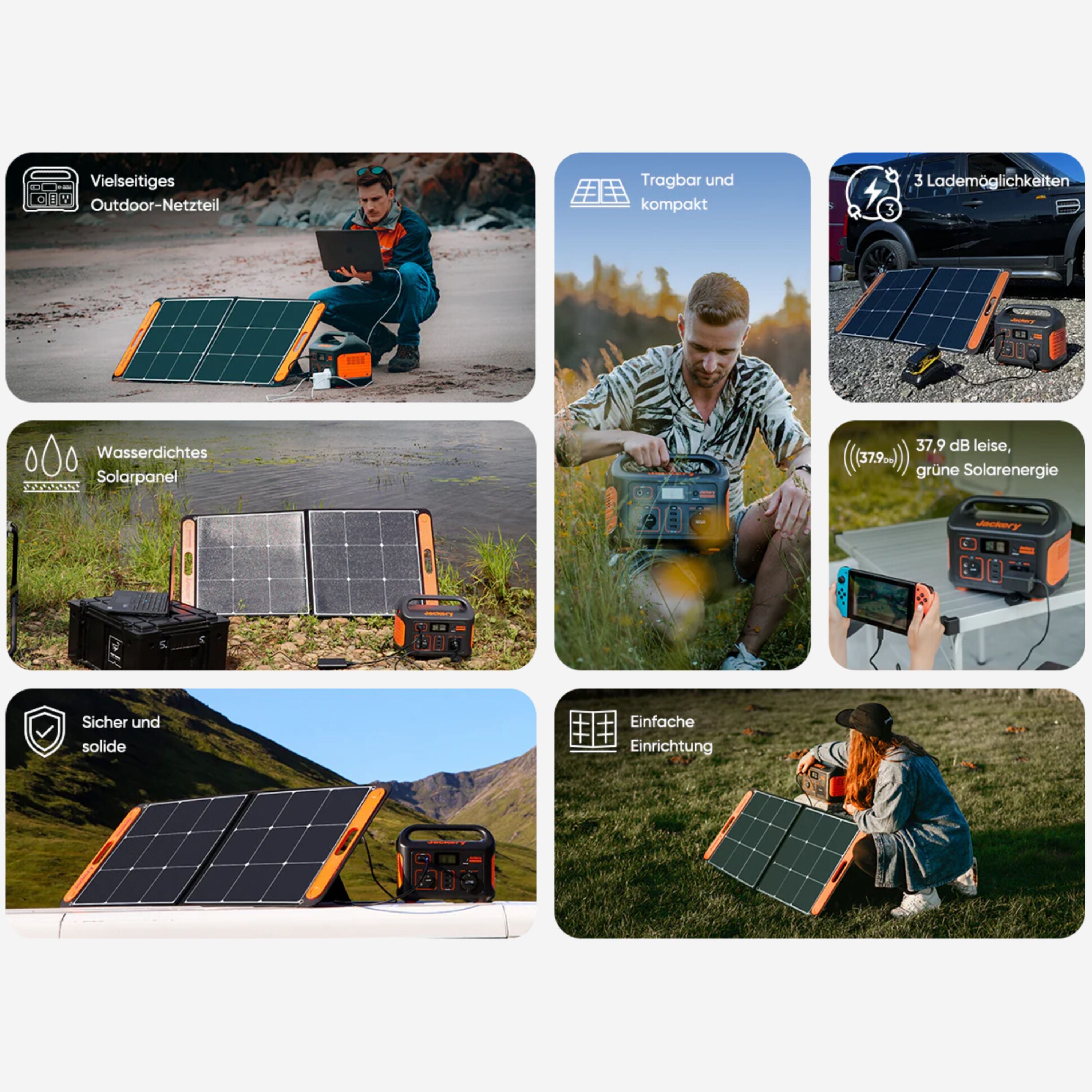 Jackery Explorer 500 Set - Tragbare Powerstation mit Saga 100W Solarpanel - SUNPOWER4U