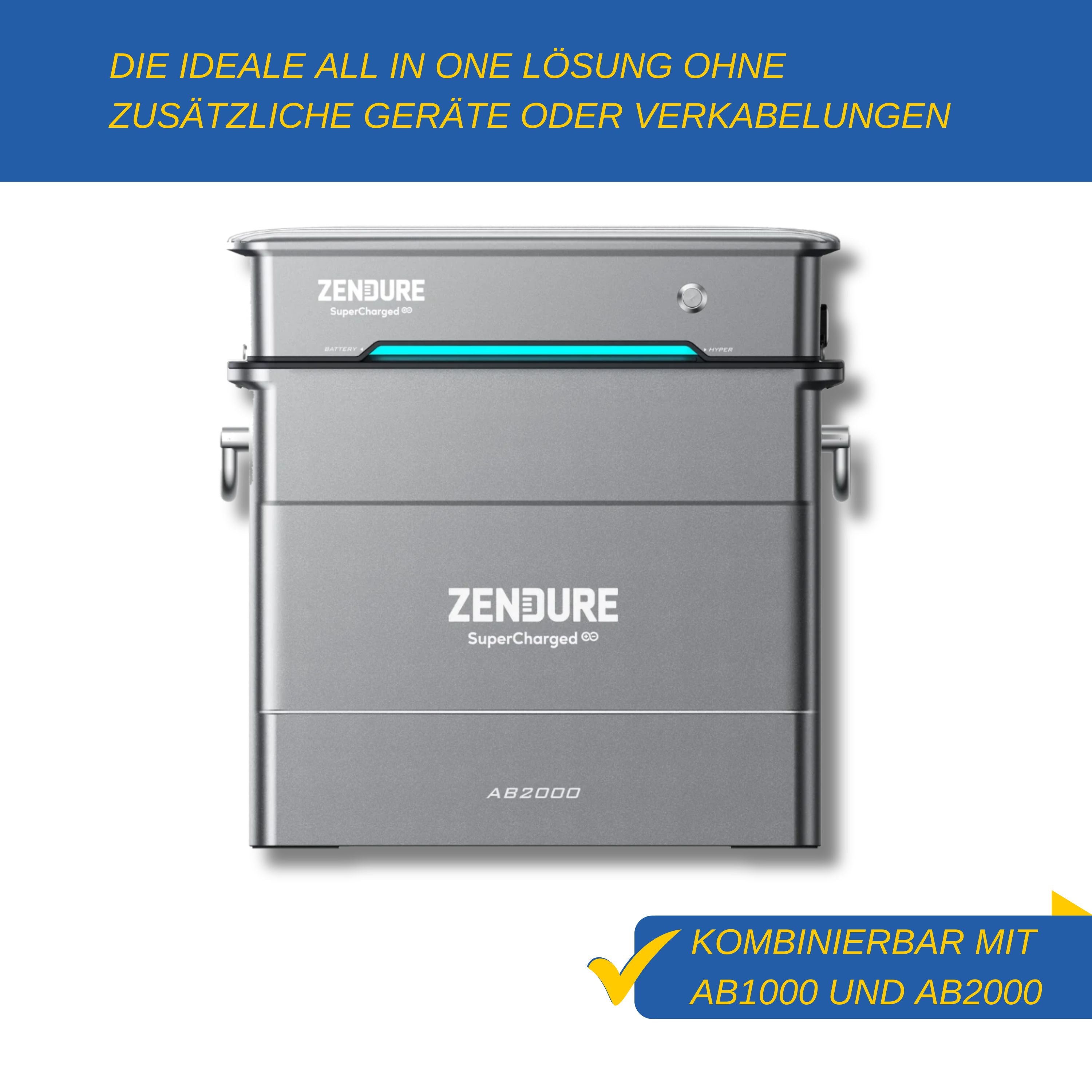 Zendure SolarFlow Hyper 2000 Balkonkraftwerk-Wechselrichter mit Akkus